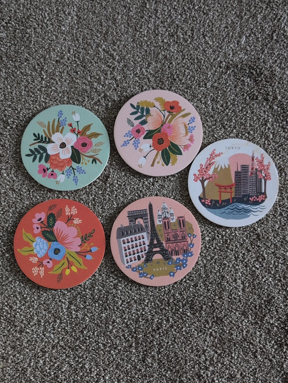 Set of 5 Rifle Paper Co. Coasters